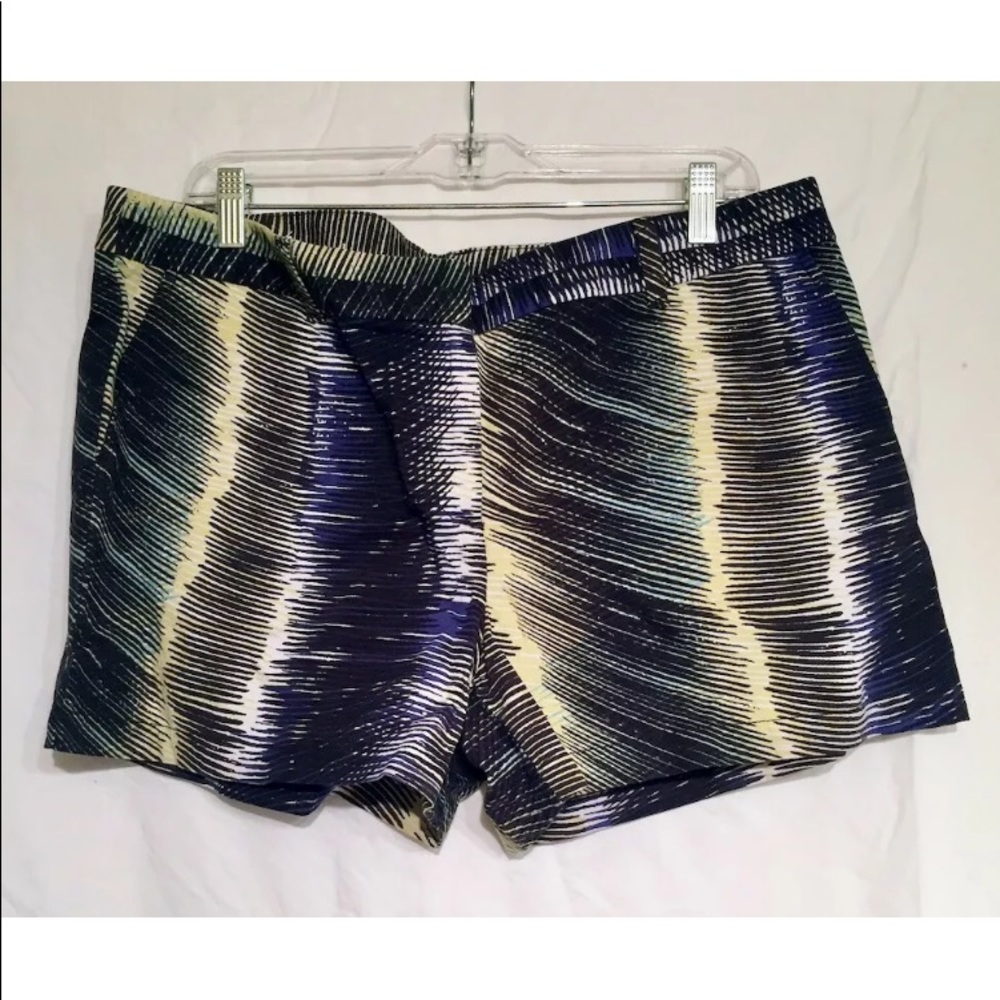 NWT LOFT  4" Flat Front Straight Shorts Black Blue